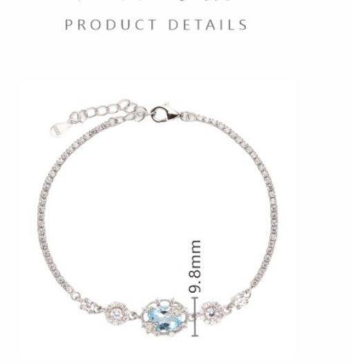 S925 Sterling Silver Bracelet Inlaid With Natural Topaz Amethyst Citrine and Garnet Gemstones
